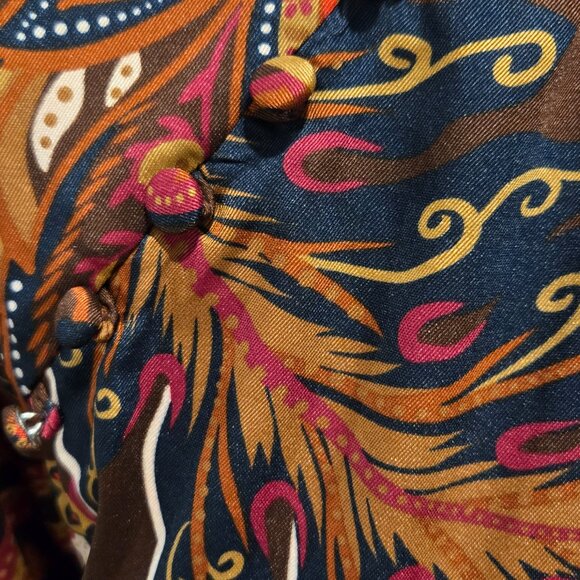 LOFT FESTIVE HOLIDAY MINI drop waist Floral Long Sleeve Dress 6P, fits 6-8 reg - Picture 5 of 6